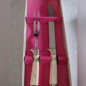 Regent Sheffield knife and fork serving set. VTG. Stainless Steel. Cutlery